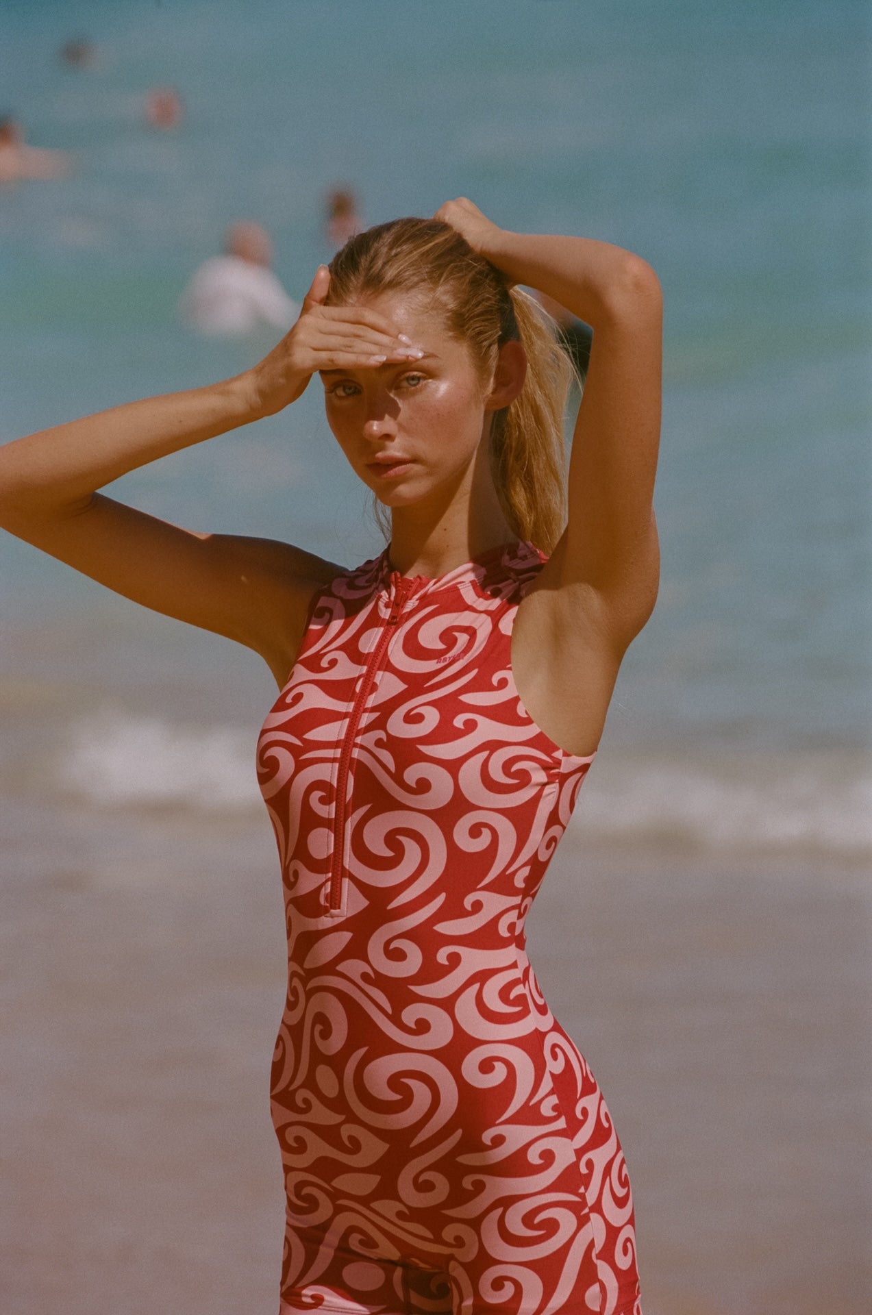 Joyce Front Zip Swimsuit – Archipelago-Pink