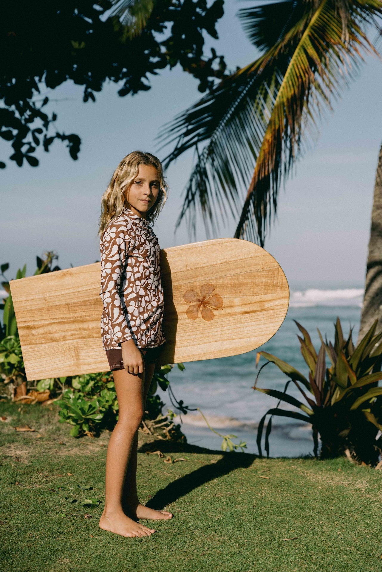 Sunny Rash Guard Mini - Lei Brown