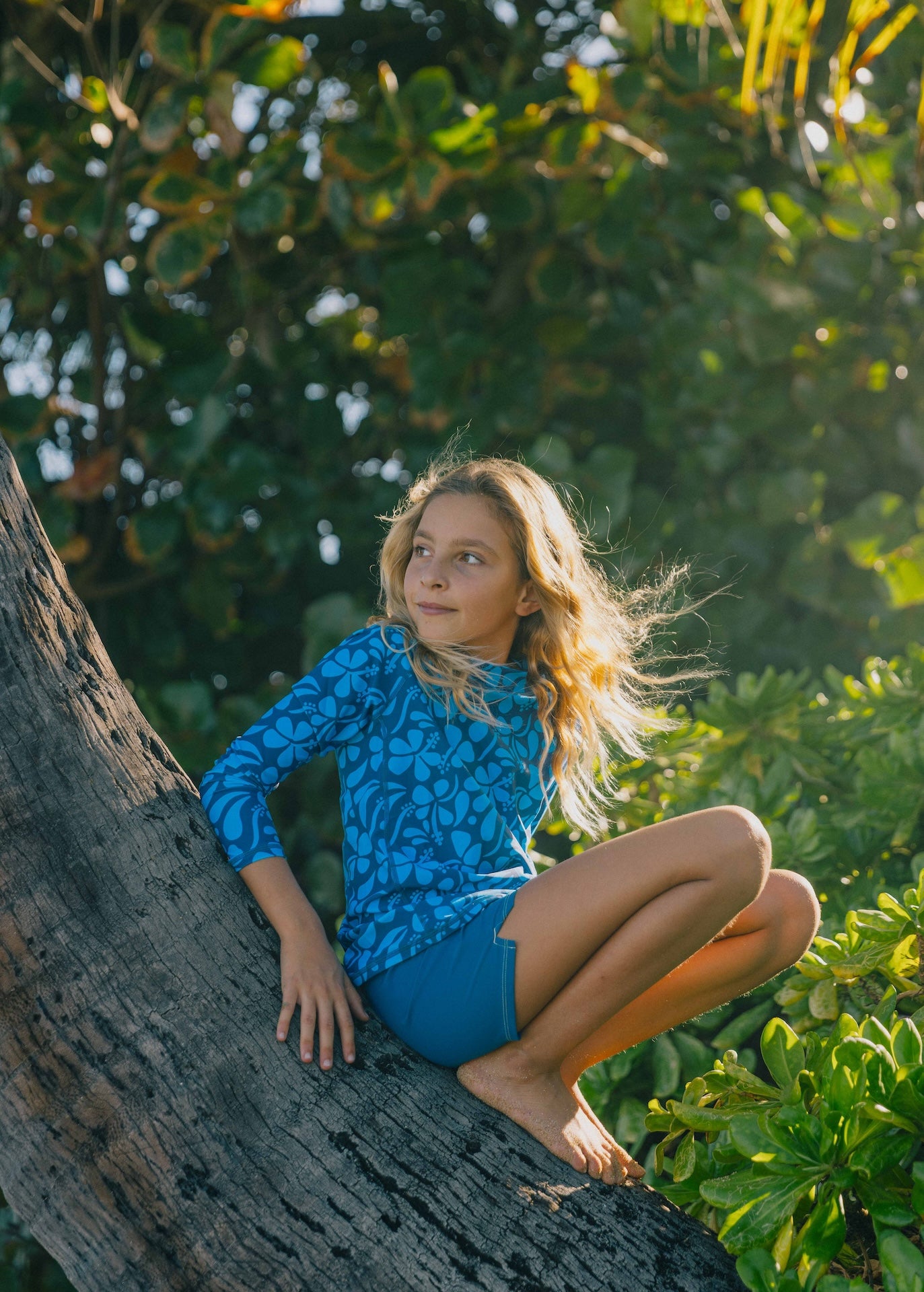 Sunny Rash Guard Mini - Lei - Blue