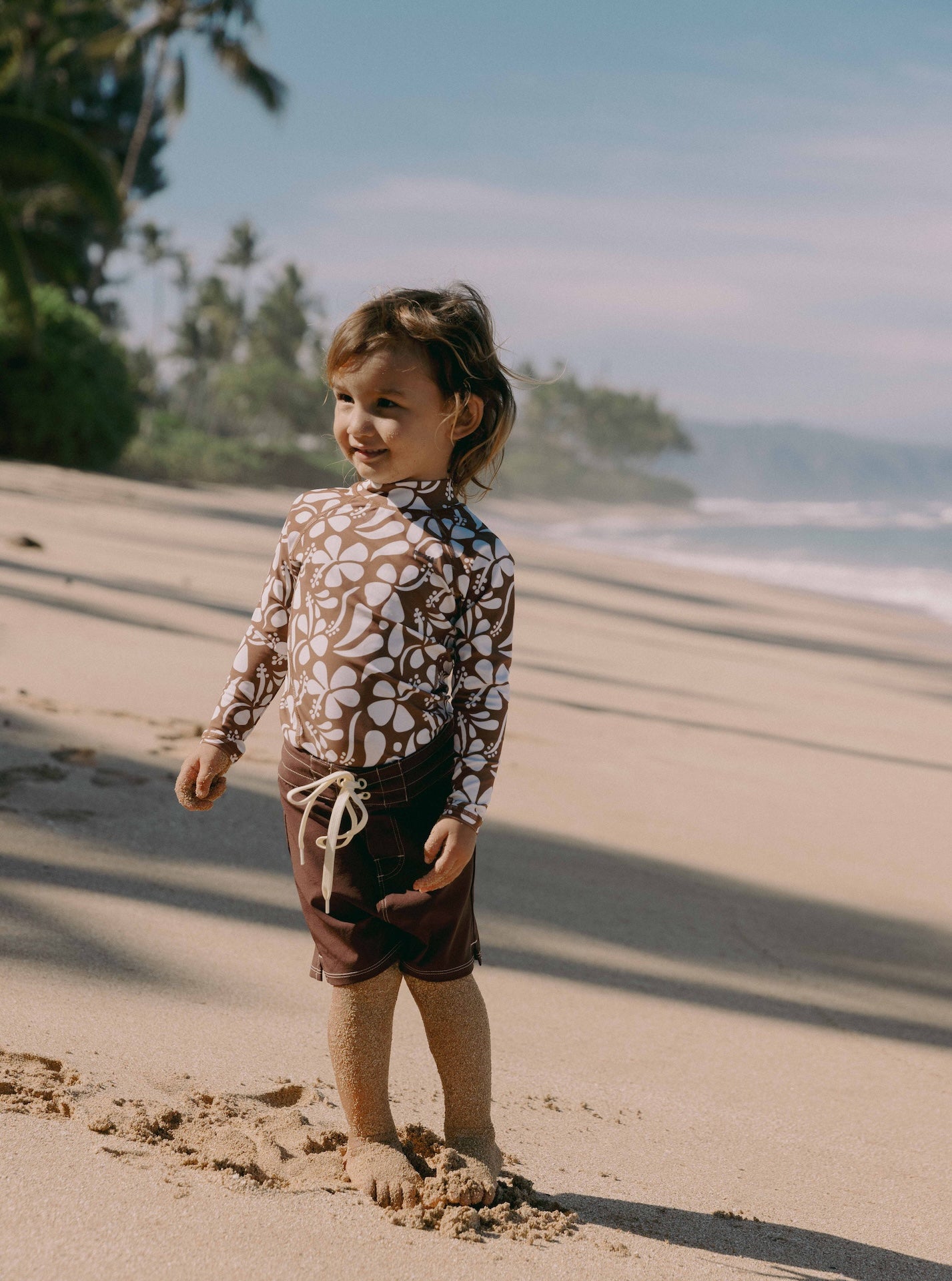 Sunny Rash Guard Mini - Lei Brown