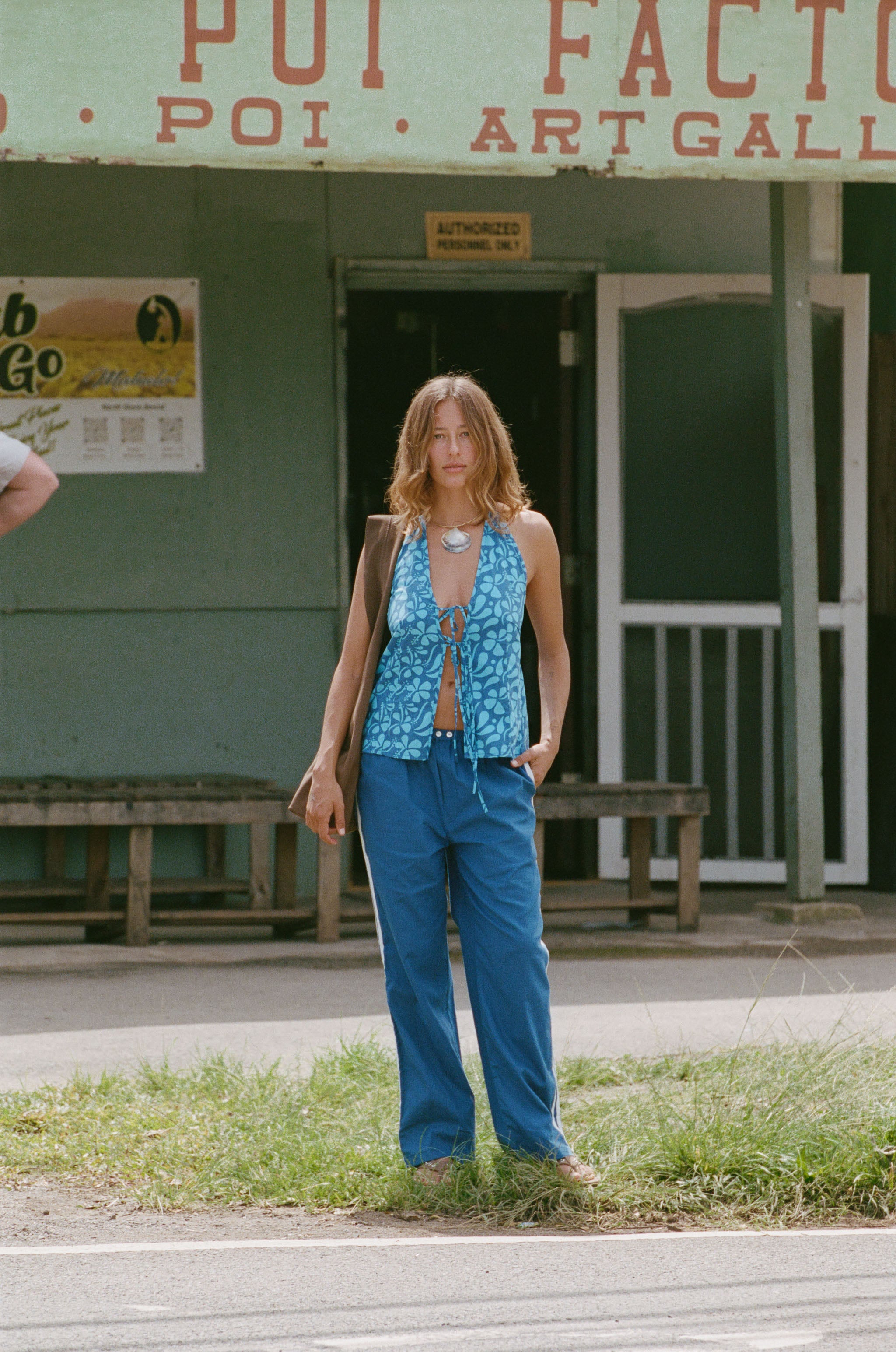 Puka Linen Pant - Ocean