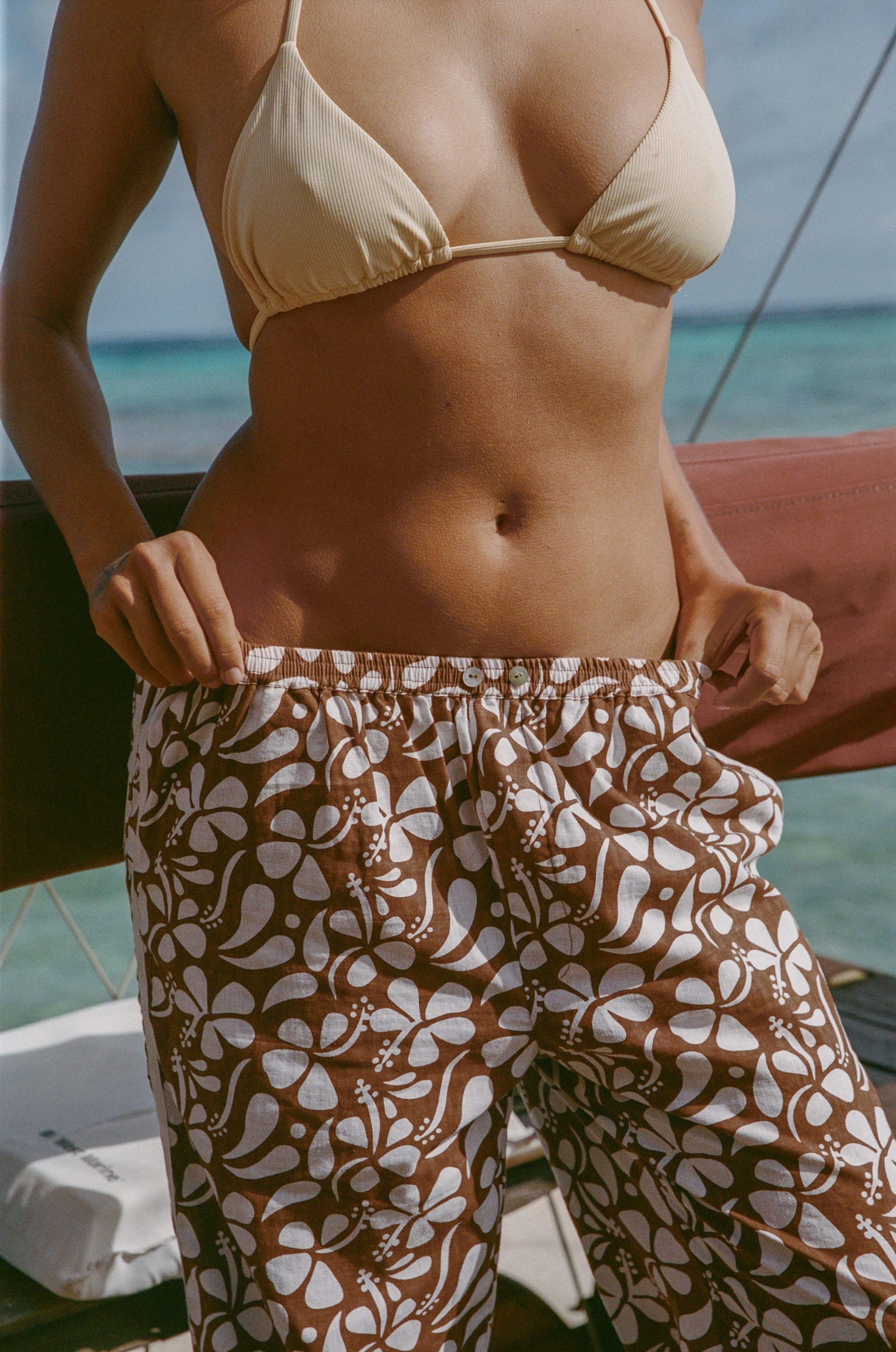 Puka Linen Pant - Lei Brown