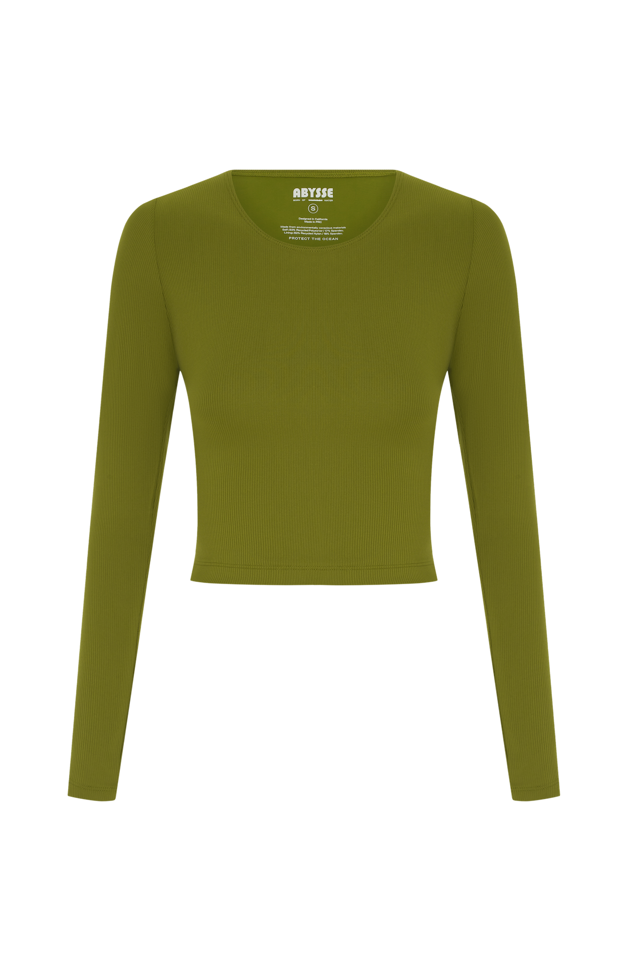 Poppler | Crop Rashguard - Palm Rib | Sustainable Swimwear