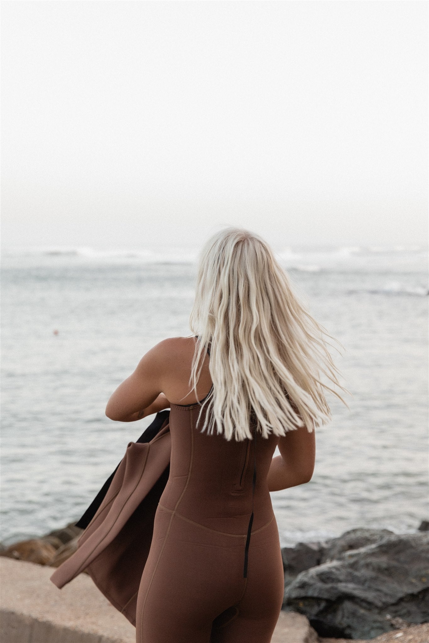 Linda | Long Jane Women Wetsuit Sleeveless - Reef Brown 2mm Eco Friendly Neoprene | Abysse