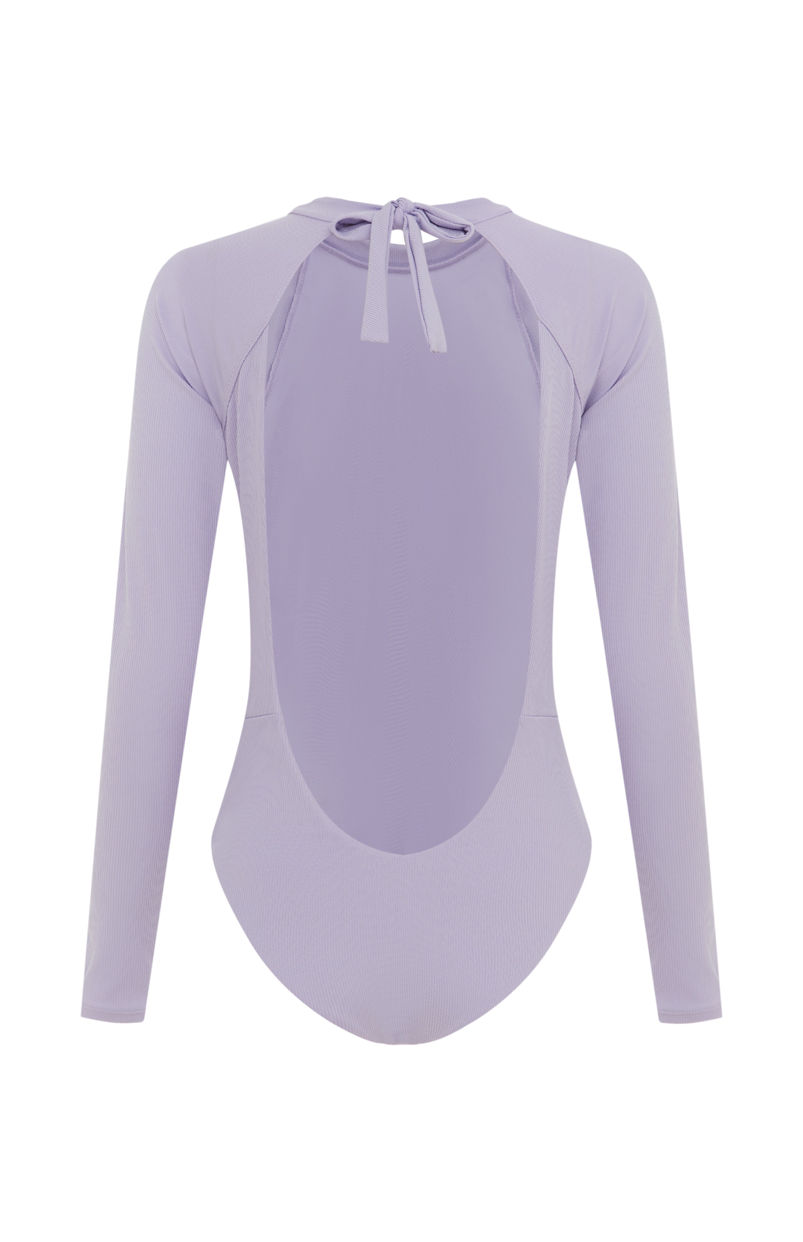 Billie Lilac Rib | Long Sleeve One-Piece Made From Recycled Material