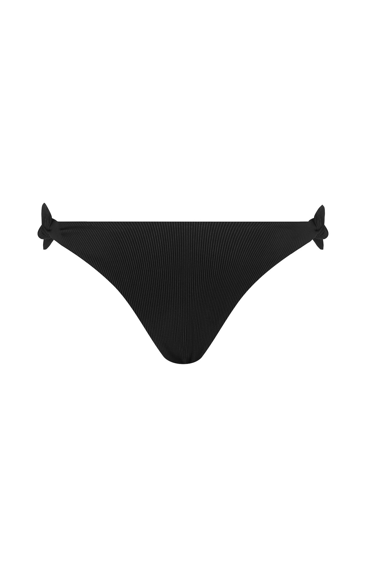 Jean High Waisted Adjustable Bikini Bottom Jet rib-cut out | ABYSSE (Made in USA)