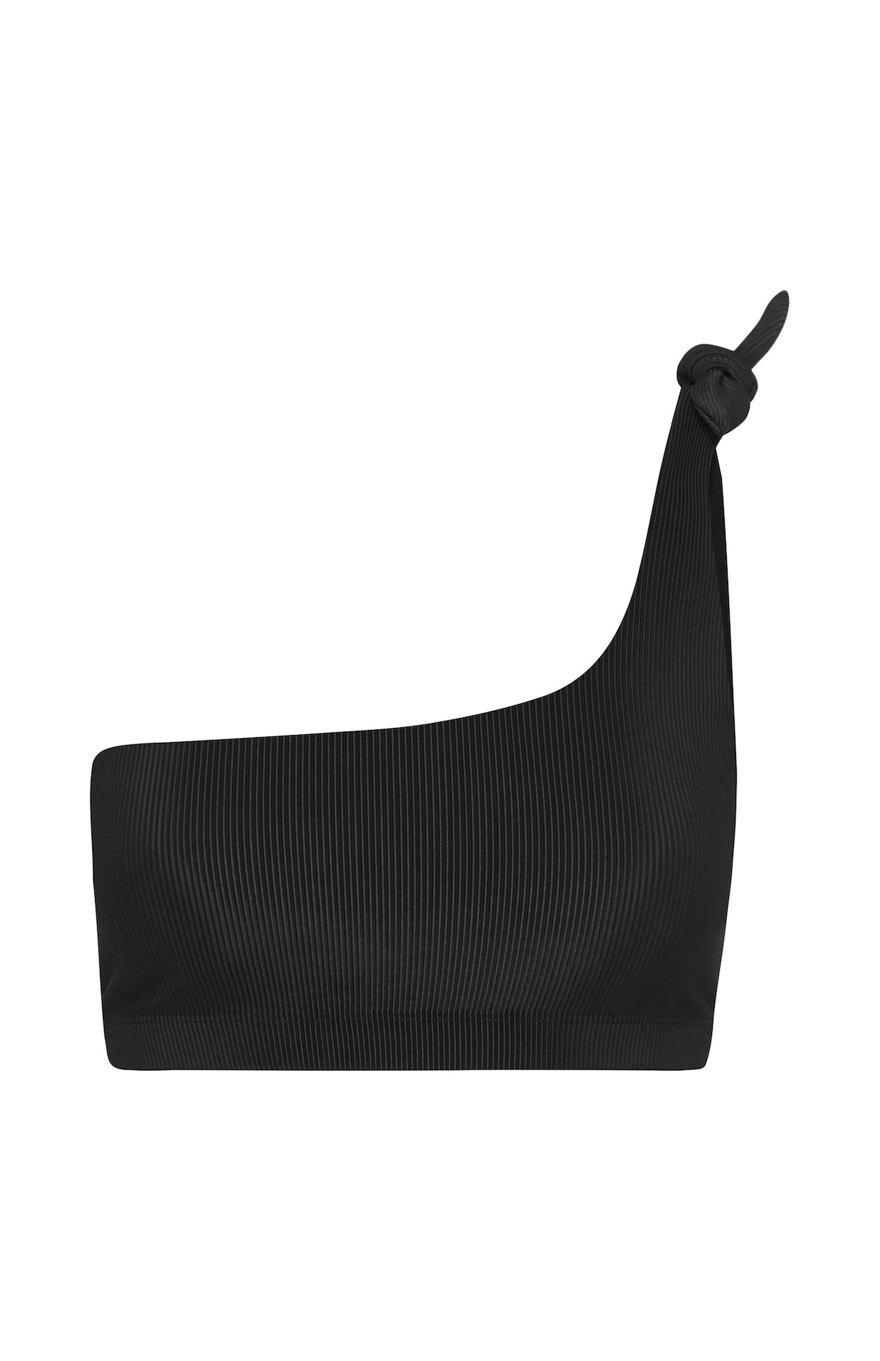 Jones | One Shoulder Bikini Top- Jet-rib|- cut out  ABYSSE (Free Shipping USA)