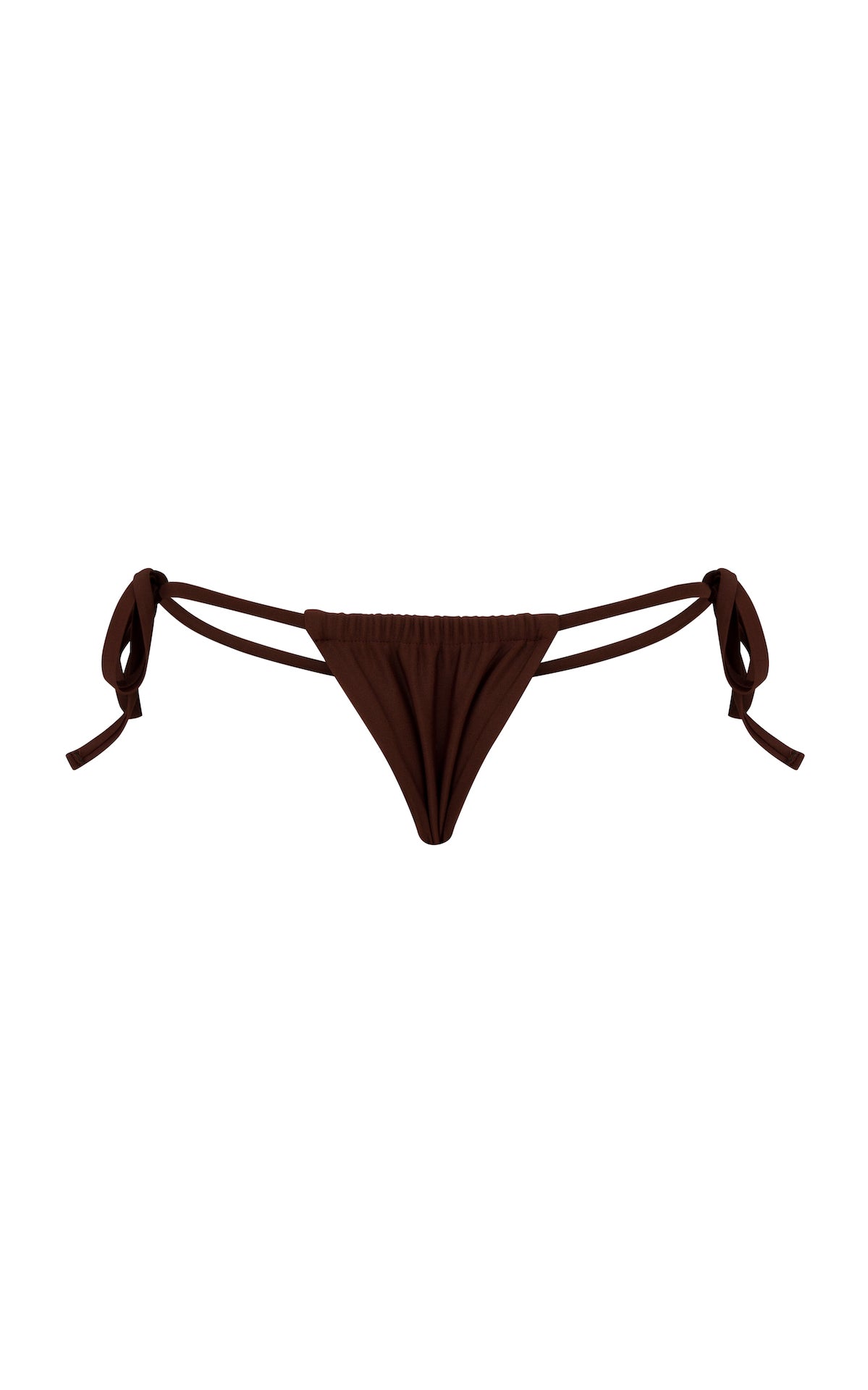 Misty Cheeky Bikini Bottom Adjustable String Ties - Reef- Chocolate| ABYSSE