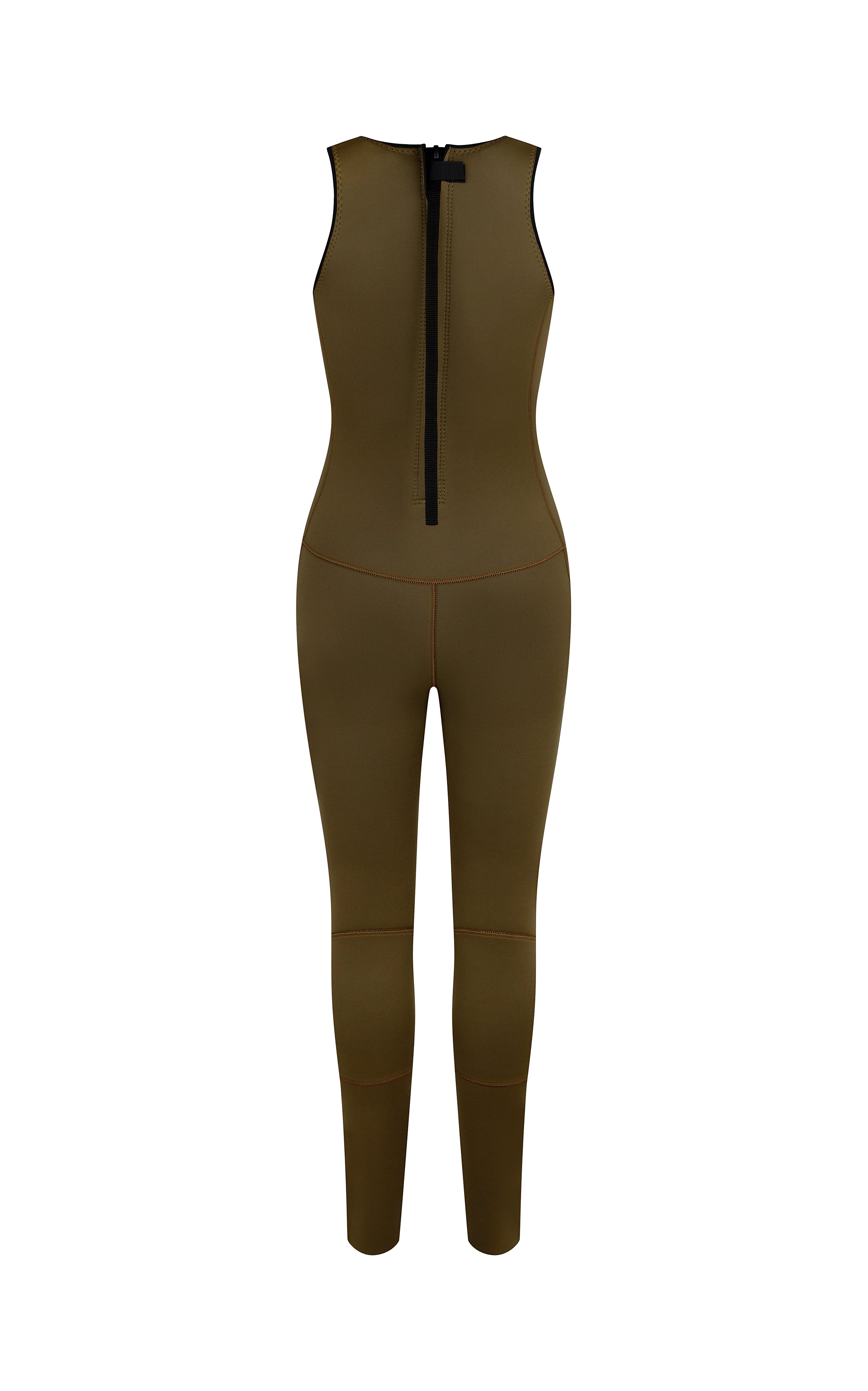 Linda | Long Jane Women Wetsuit Sleeveless - Mocha 2mm Eco Friendly Neoprene | Abysse