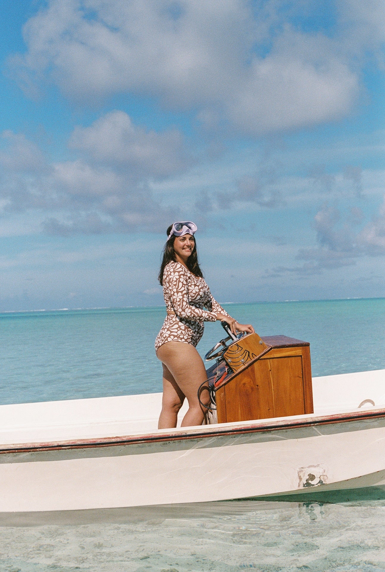 Poppler Rashguard Top - Lei-Brown