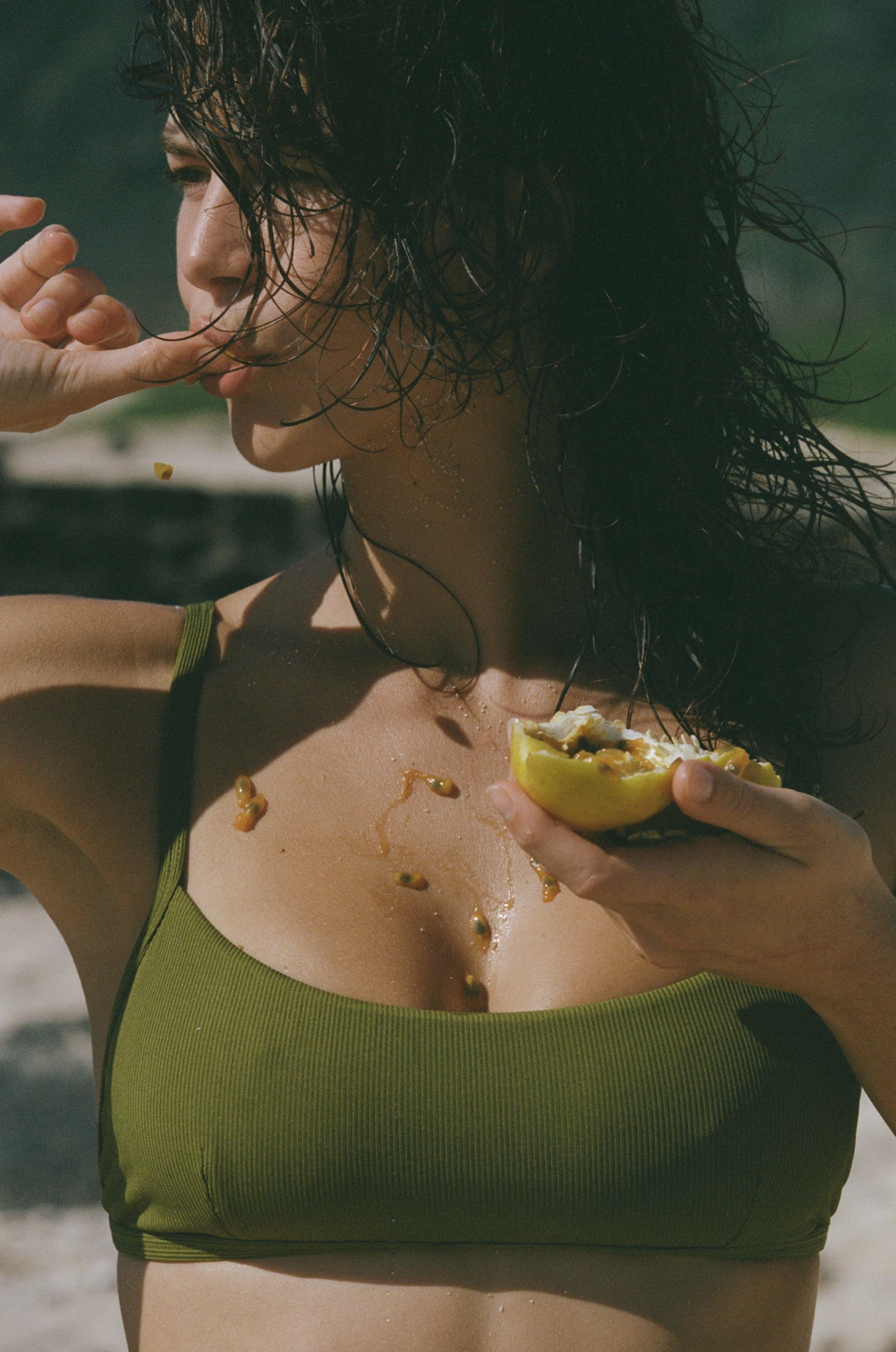 Zamba Top, our bikini bralette: a bandeau shaped with adjustable back straps and back tie for more support. 