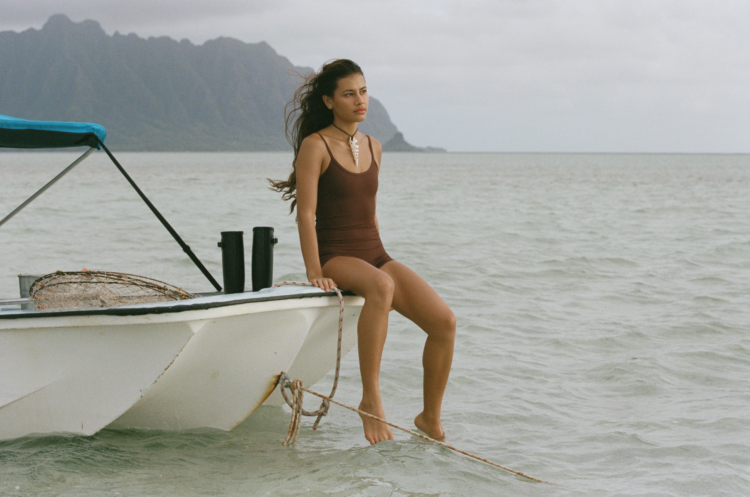 'Hawkins' bodysuit, a stylish blend of retro design and practicality, perfect for ocean dips and catching waves.