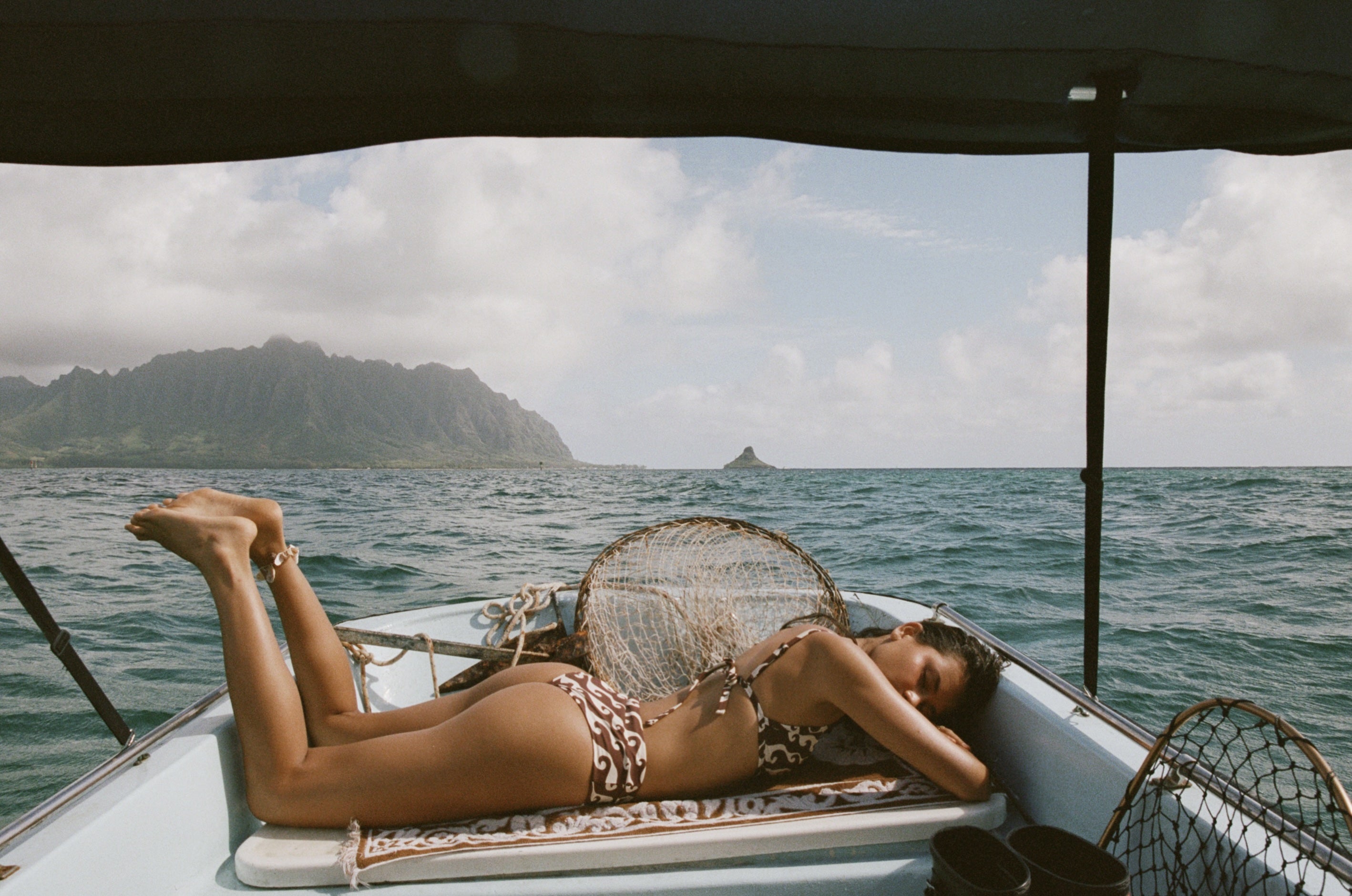 Malia Bikini Bottom - Wave Print - low-waist bikini brief