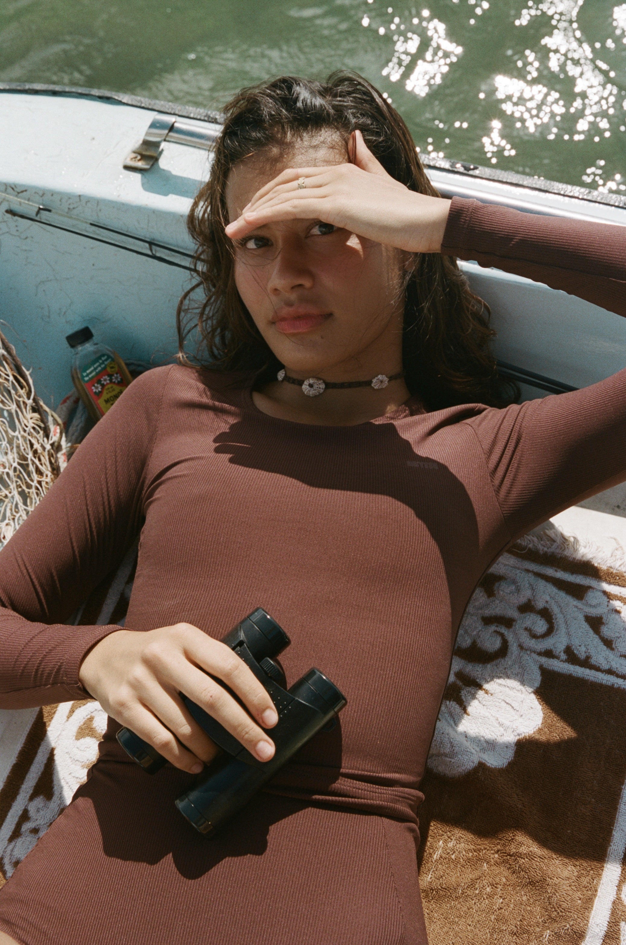 The Poppler is our new long sleeve cropped rash-guard top. A second-skin, full-coverage silhouette that is perfect for roaming the ocean while being protected from the sun. 