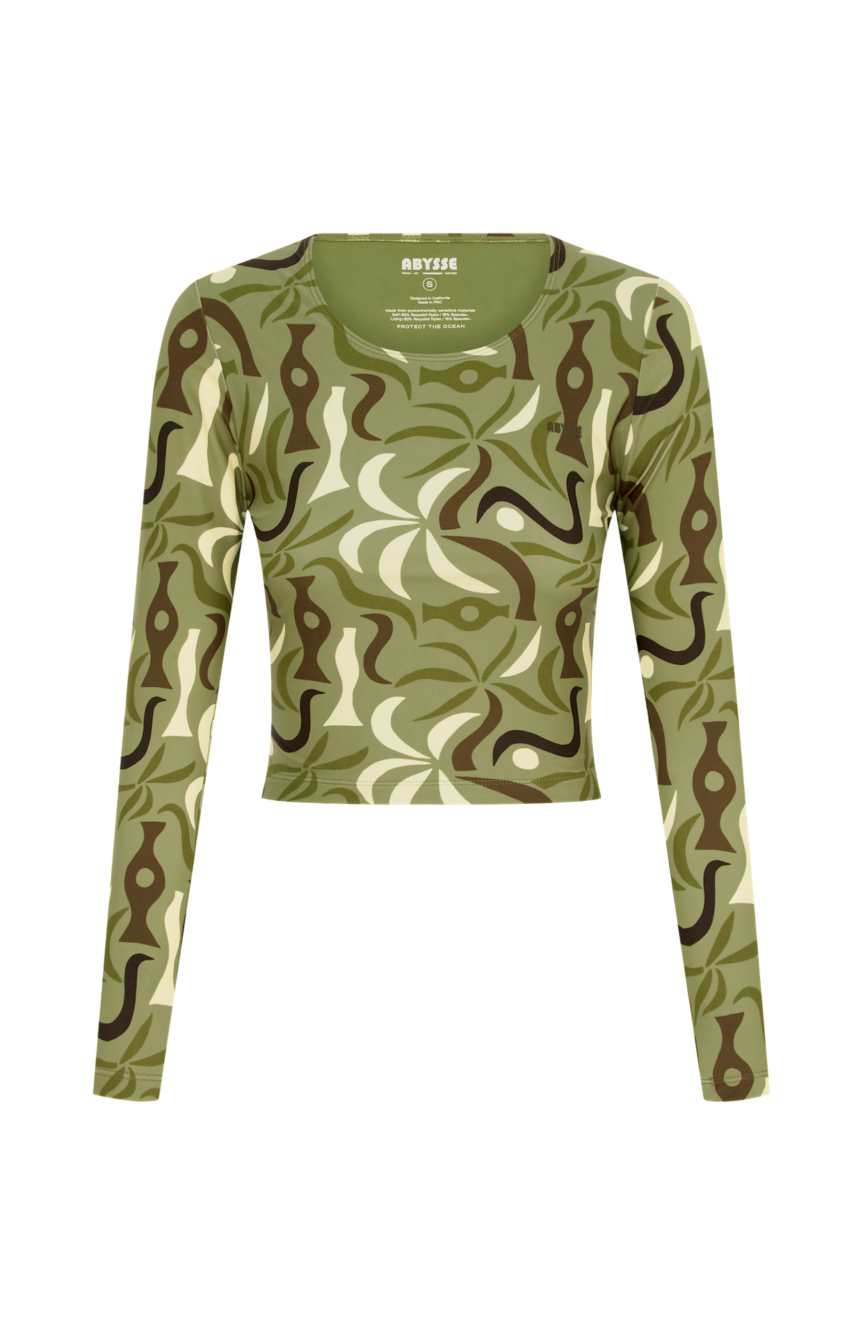 Poppler | Crop Rashguard - Canopy Print | Sustainable Swimwear