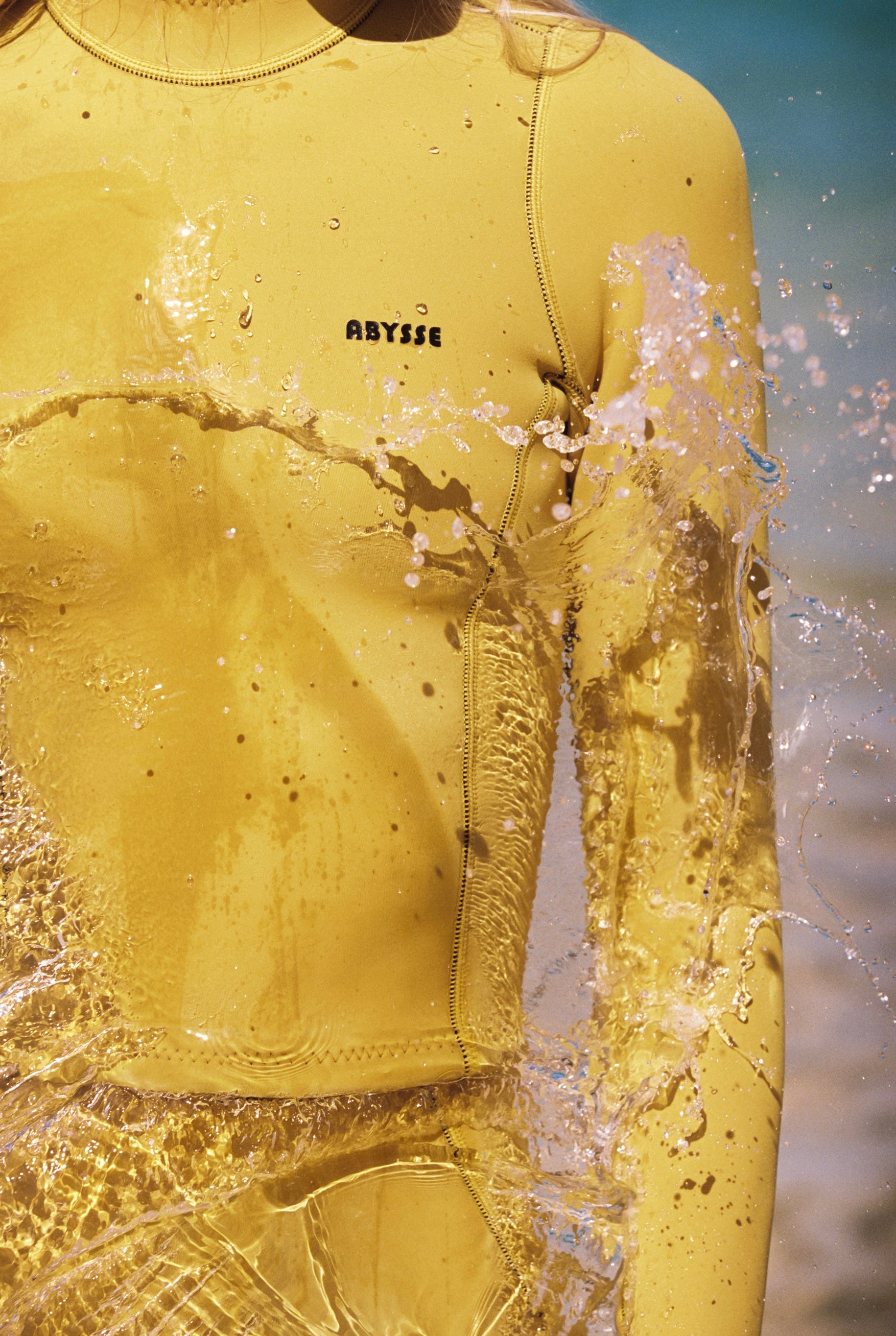 Pam | Crop Rash Guard - Shell-Yellow - 2 mm Eco Neoprene 