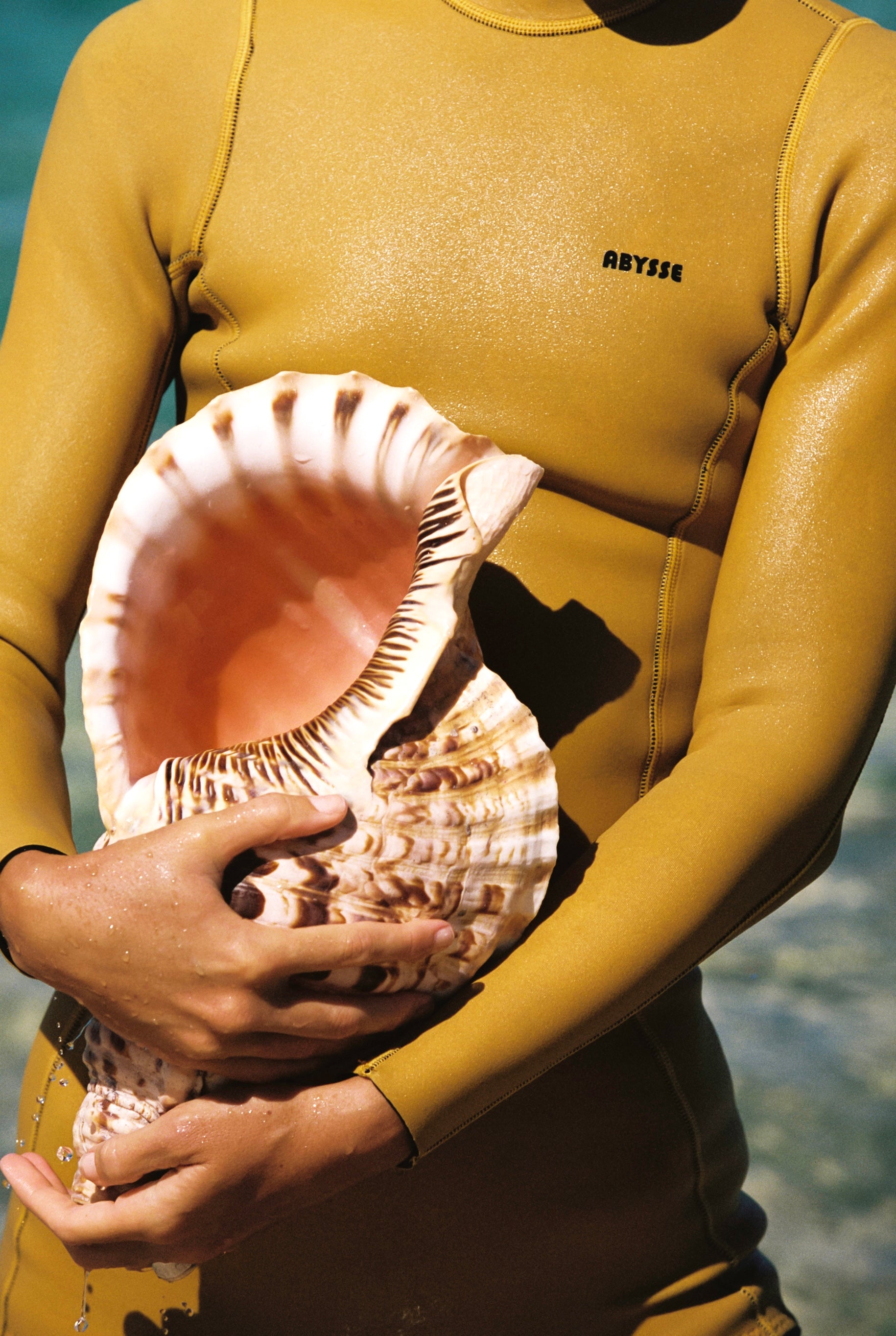 Pam | Crop Rash Guard - Shell-Yellow - 2 mm Eco Neoprene 