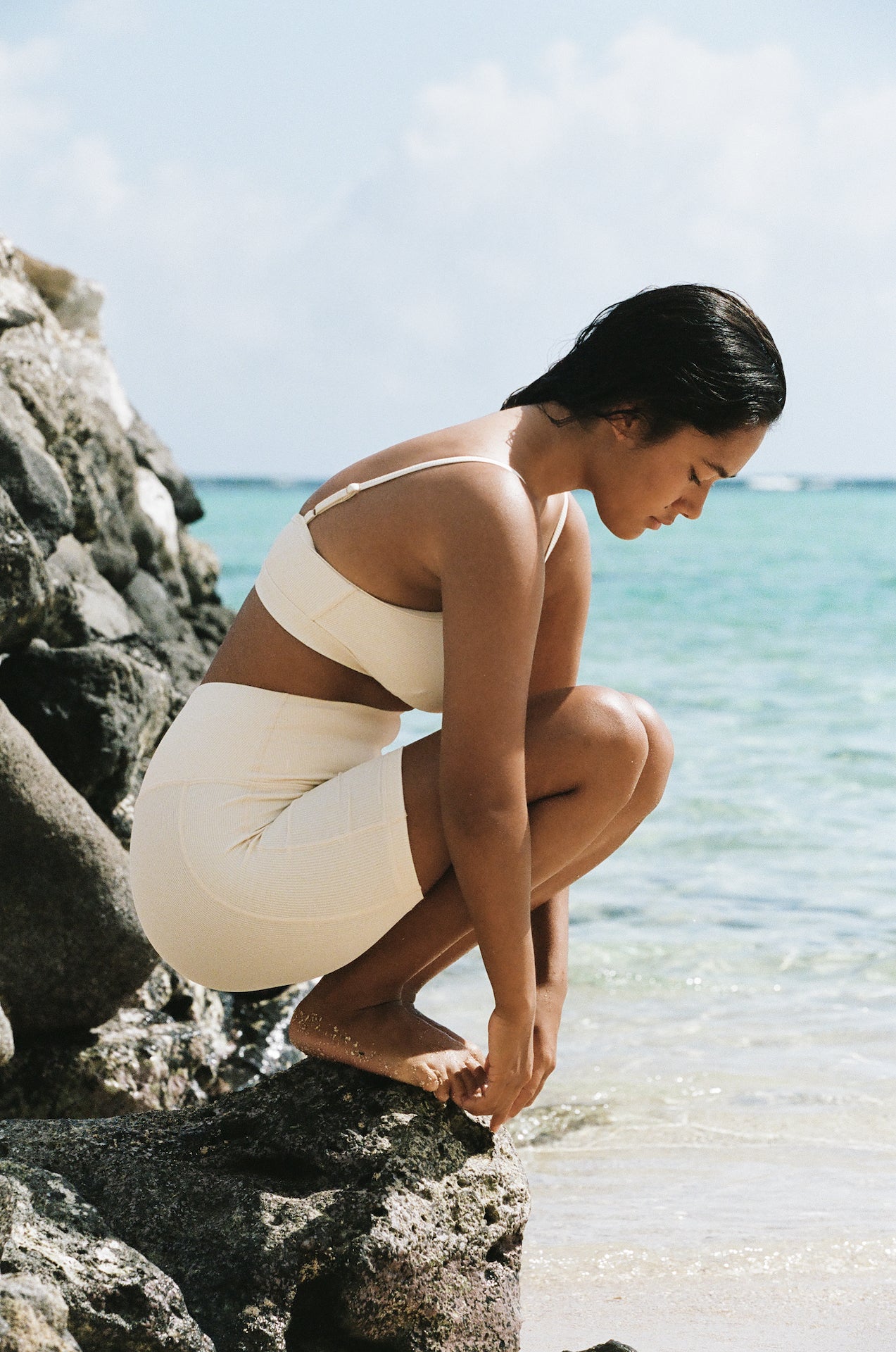 Goodall Short -Sustainable Biker short - Dune-rib | ABYSSE