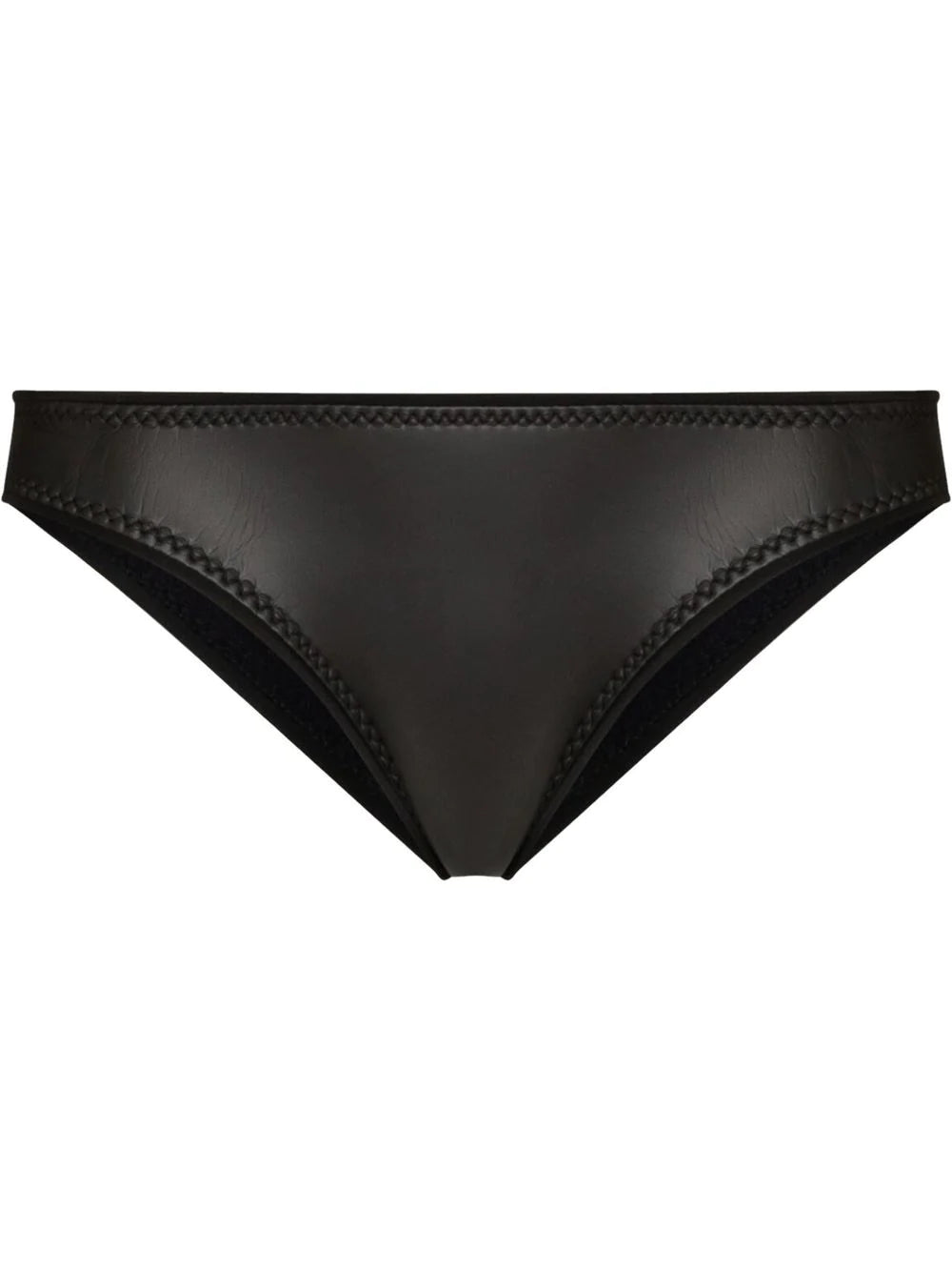 Jenna Neoprene Bikini Bottom Black | ABYSSE (Made in USA Free Shipping USA)