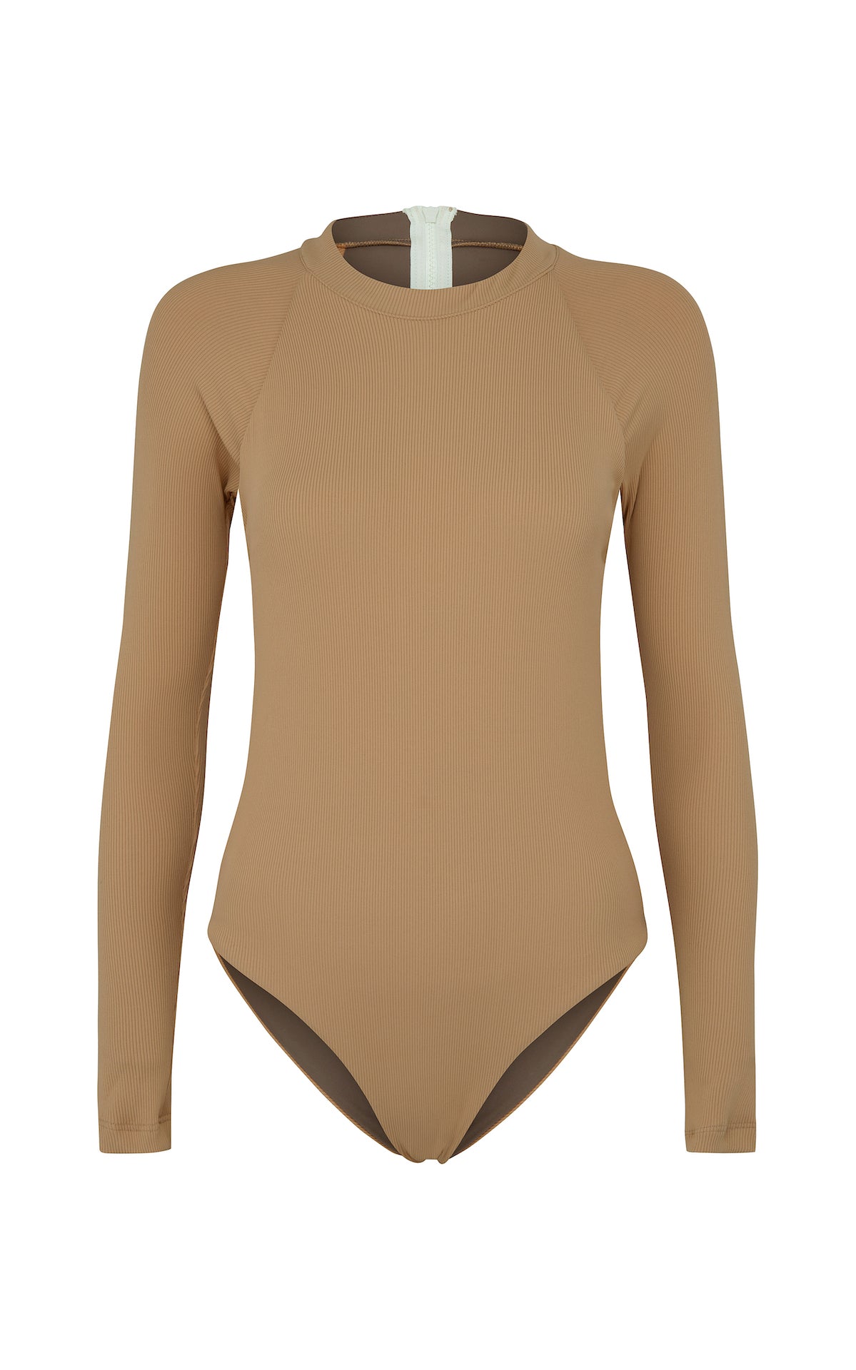 Ama | Long Sleeve Swimsuit - Clay-Rib Made From Recycled Material | Abysse