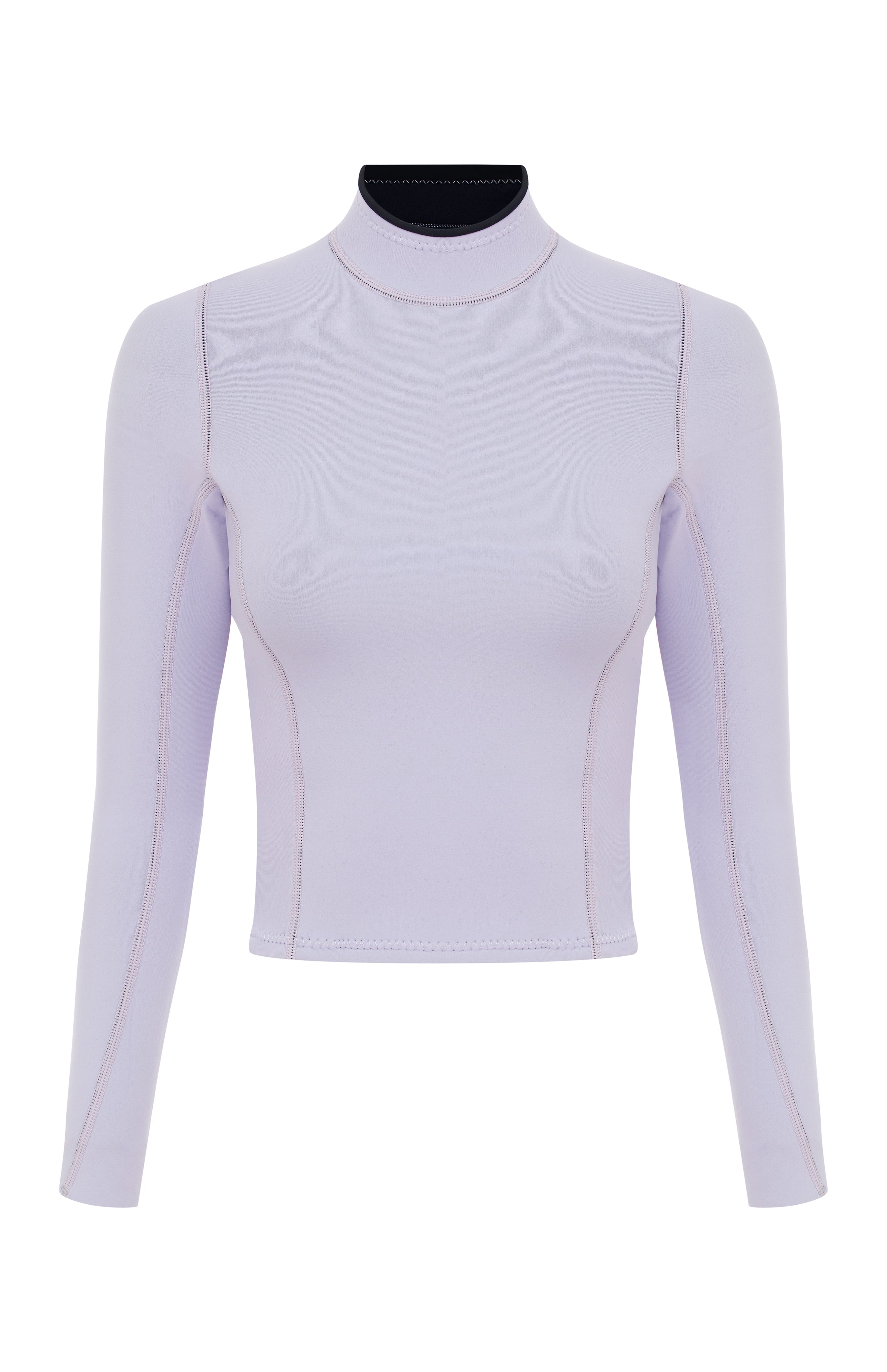 Pam | Crop Rash Guard - Lilac 1.5mm Eco Neoprene 