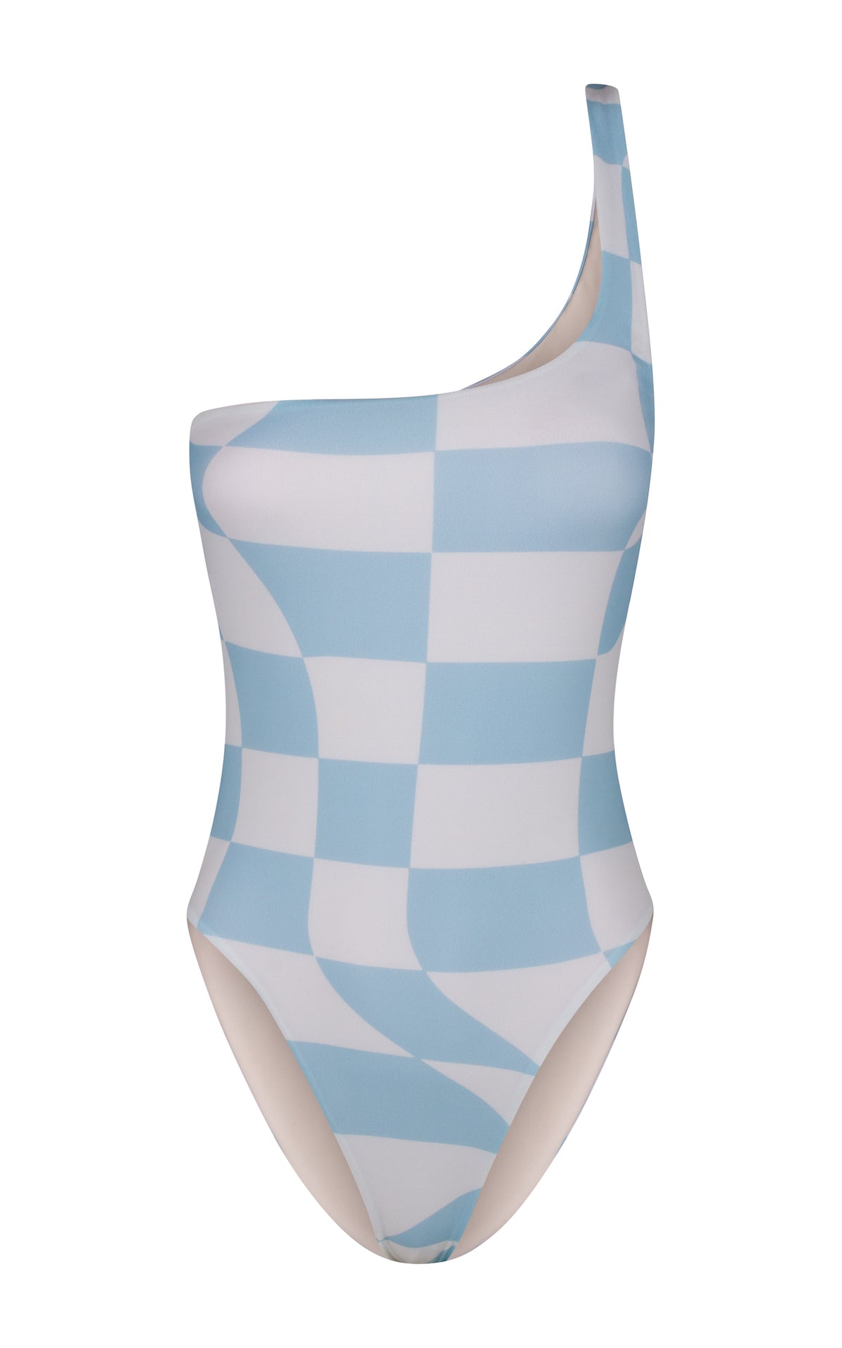Gail-One-piece- asymmetrical - Shimmer- Checkers | ABYSSE