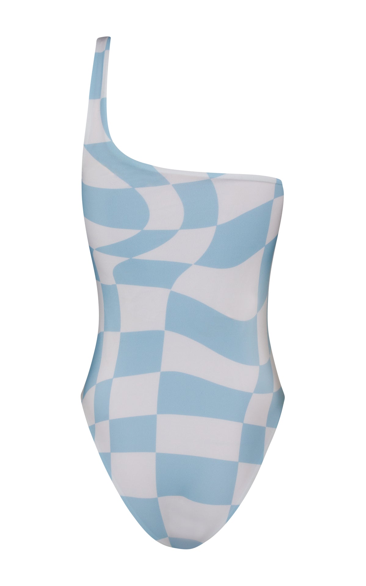 Gail-One-piece- asymmetrical - Shimmer- Checkers | ABYSSE