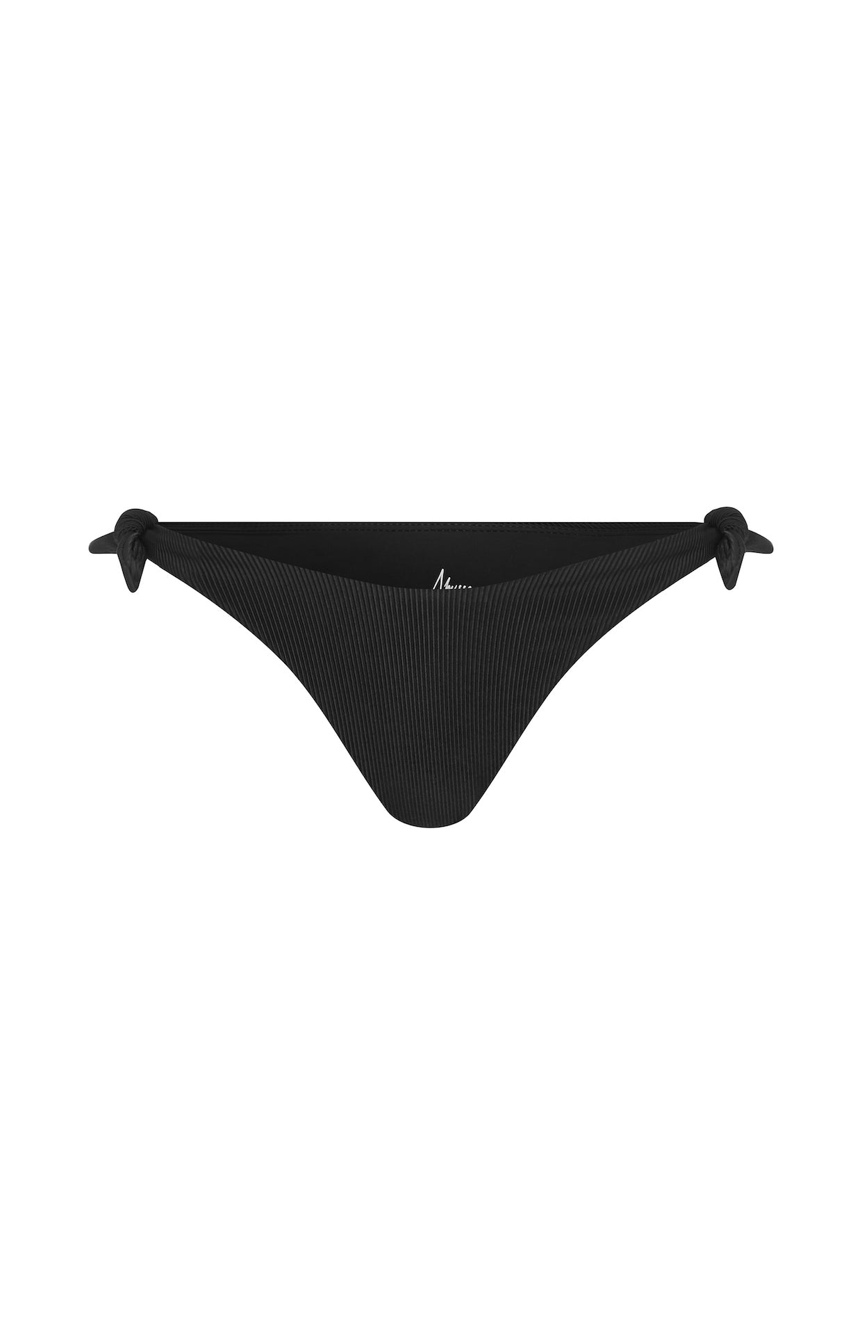 Jean High Waisted Adjustable Bikini Bottom Jet rib -cut out | ABYSSE (Made in USA)