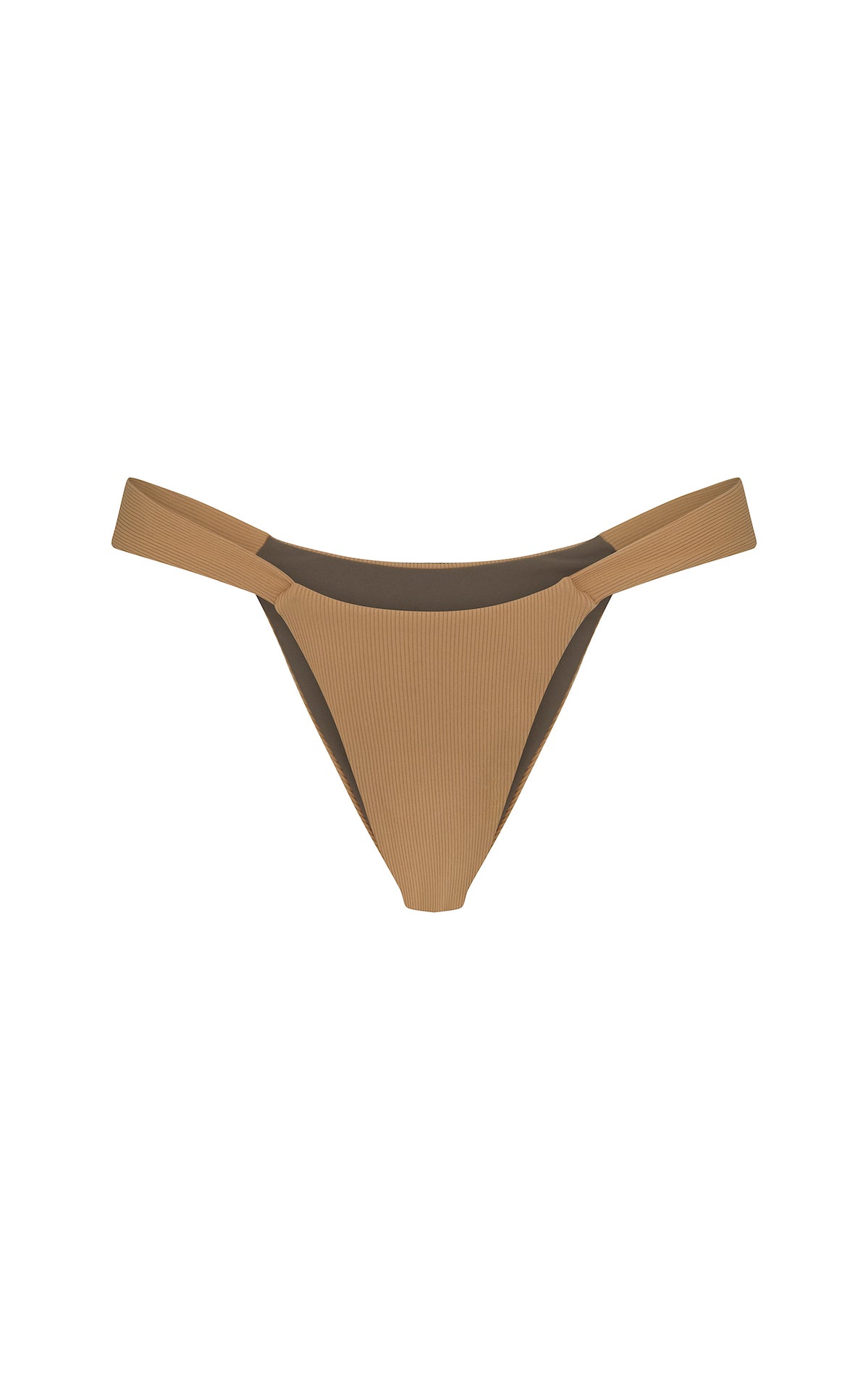 Mardy - High Waisted 90's Bikini Bottom -Clay rib- Made from Recycled Material