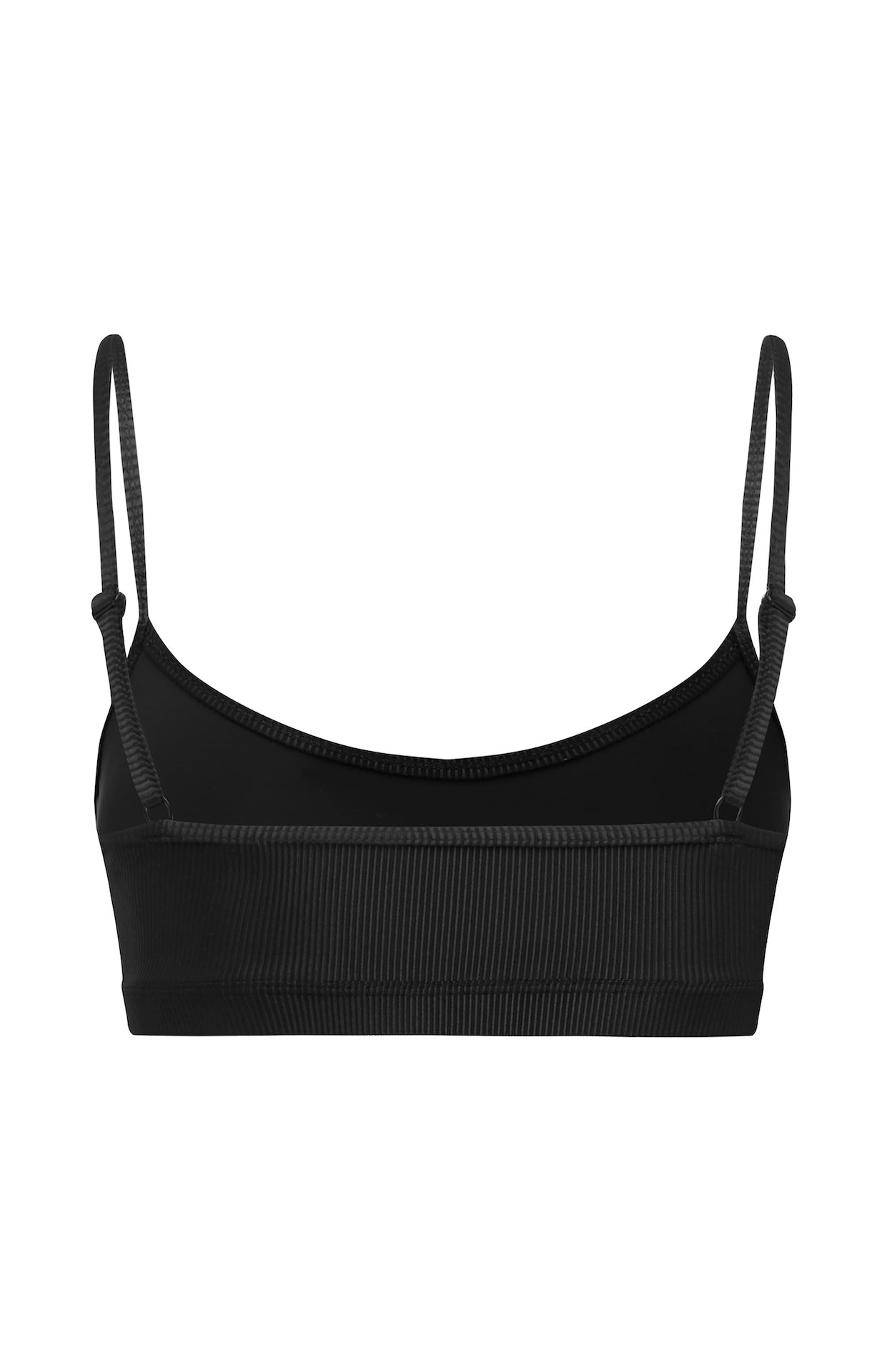 Shaffer-Jet rib- Black- Bralette-top-recycled activewear |ABYSSE|