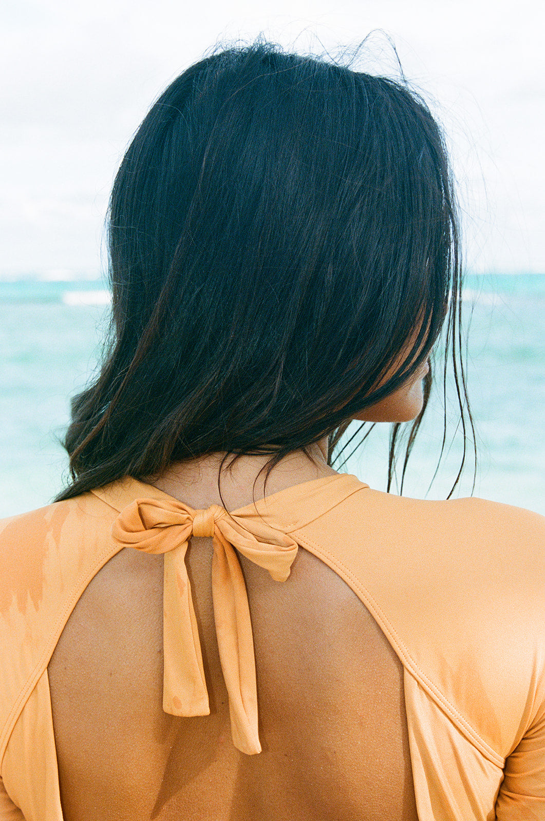 Billie | Long Sleeve One Piece - Papaya -Made From Recycled Material 