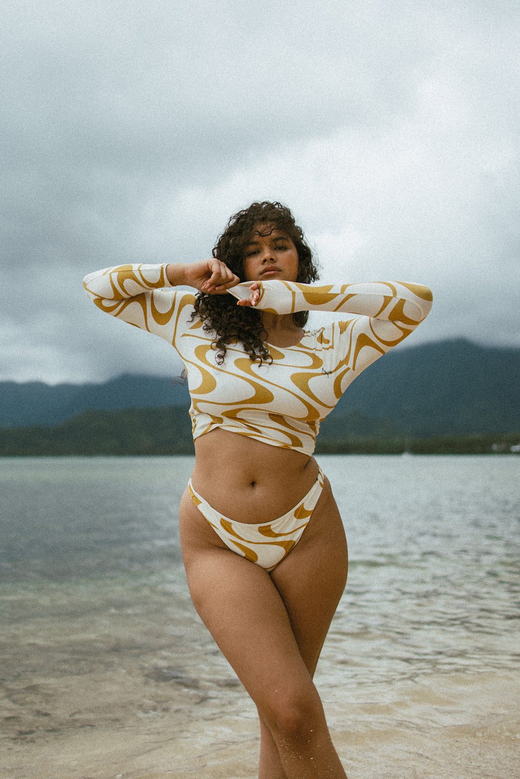 Faye High-Cut Bikini Ray Print Made from Recycled Material