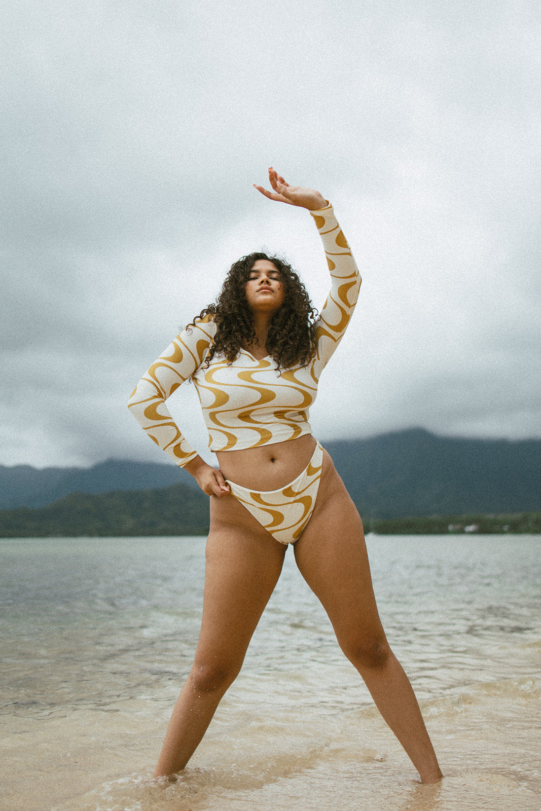 Faye High-Cut Bikini Ray Print Made from Recycled Material